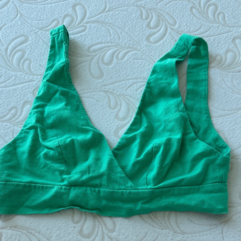 Farm Rio Green Crop Bra Top Size G